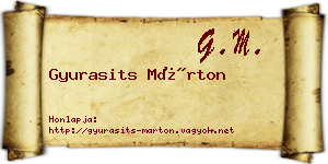 Gyurasits Márton névjegykártya