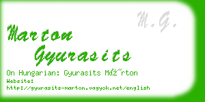 marton gyurasits business card